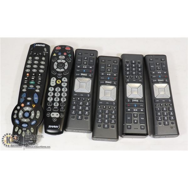 BOX WITH 6 SHAW REMOTE CONTROLS -