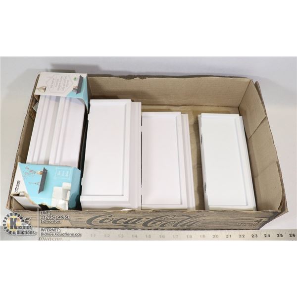 BOX WITH 6 NEW WALL SHELVES - GENERAL,