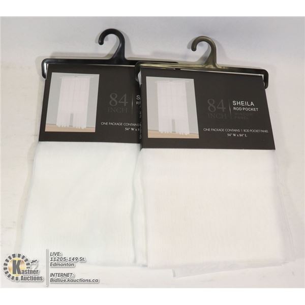 TWO 84"L X 54"W SHEILA ROD POCKET WINDOW PANELS