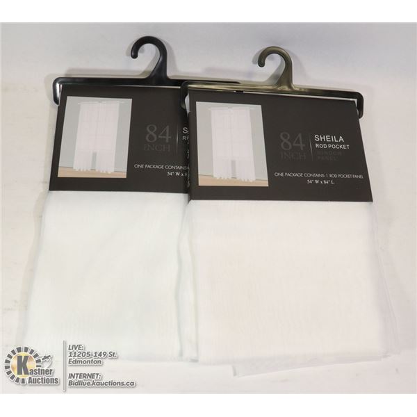 TWO 84"L X 54"W SHEILA ROD POCKET WINDOW PANELS