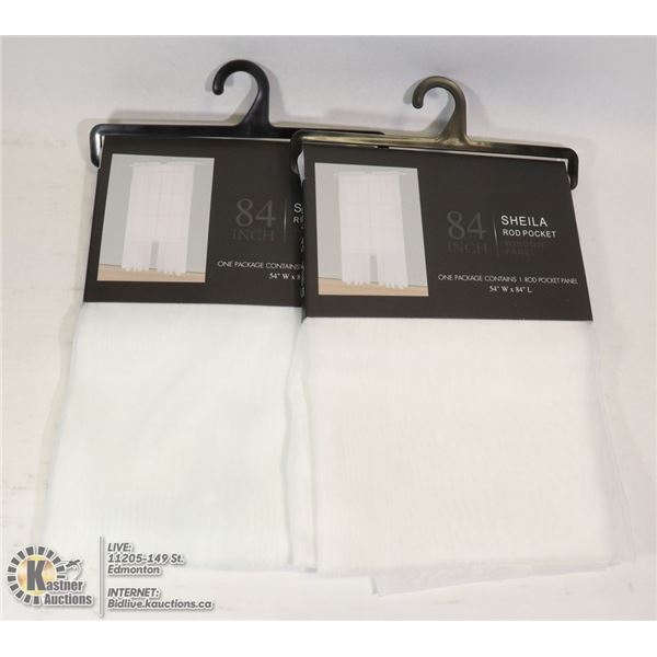 TWO 84"L X 54"W SHEILA ROD POCKET WINDOW PANELS
