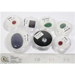 LOT OF 7 RUBY, EMERALD, SAPPHIRE ETC. GEMS