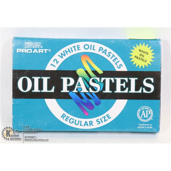 SET OF 12 WHILE OIL PASTELS - REGULAR SIZE