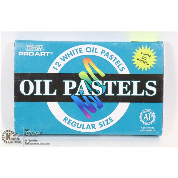 SET OF 12 WHILE OIL PASTELS - REGULAR SIZE