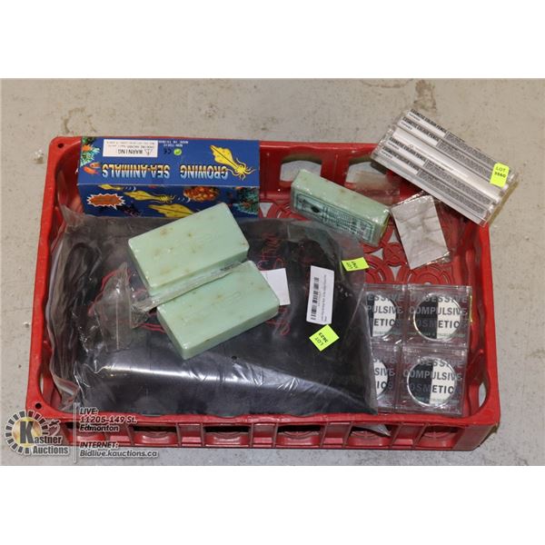 TRAY OF UNCLAIMED MERCHANDISE INCLUDING