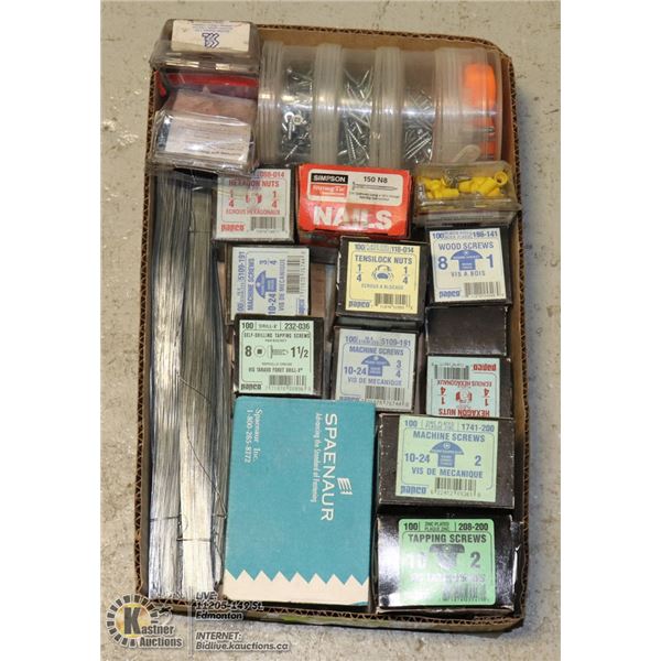 TRAY OF ASSORTED HARDWARE - NUT, BOLTS AND MORE