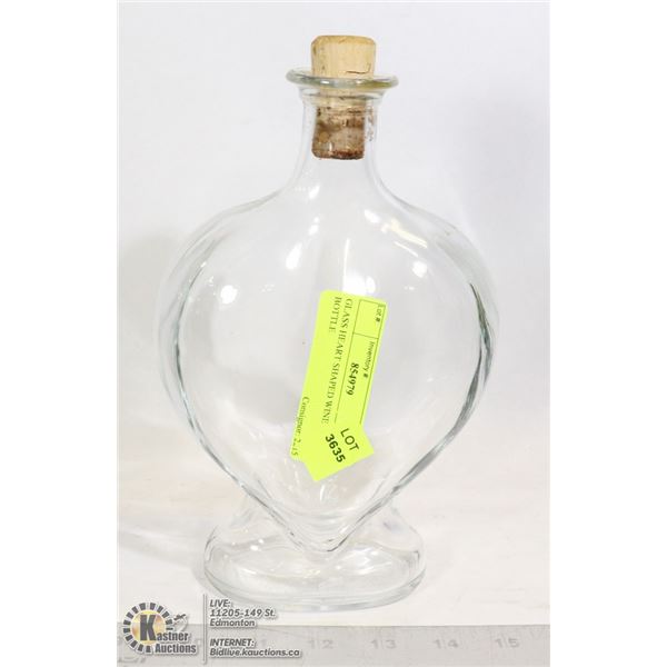 GLASS HEART SHAPED WINE BOTTLE