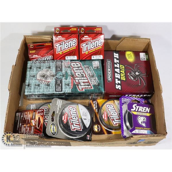 FLAT OF ASSORTED FISHING LINE