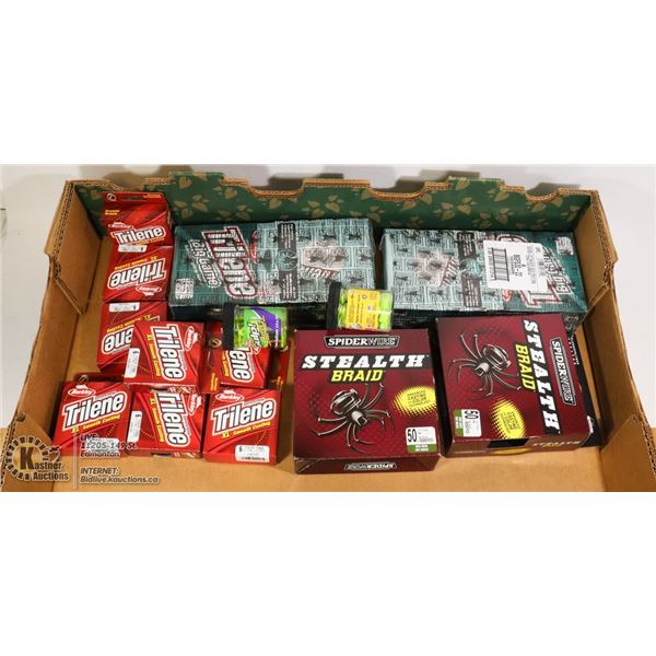 LARGE FLAT OF FISHING LINE AND MORE
