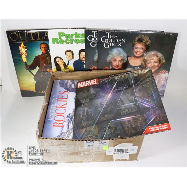 BOX OF ASSORTED 2021CALANDERS