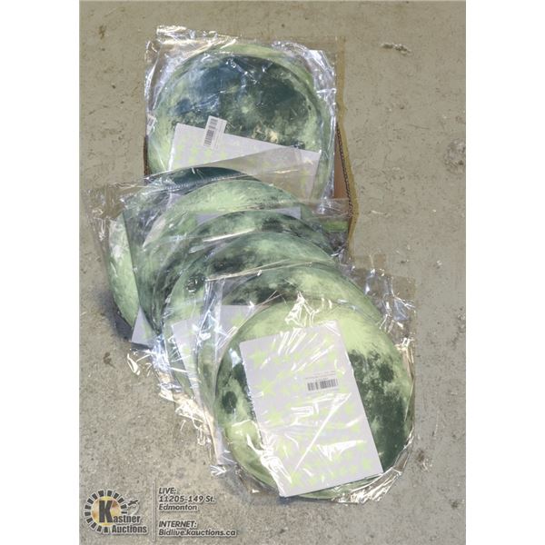 BOX WITH 9 PACKS OF GLOW IN THE DARK SPACE STICKER