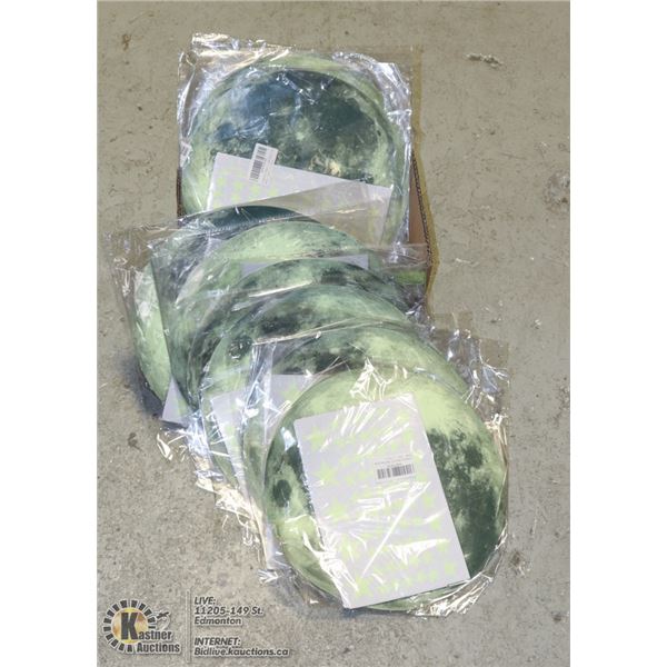 BOX WITH 9 PACKS OF GLOW IN THE DARK SPACE STICKER