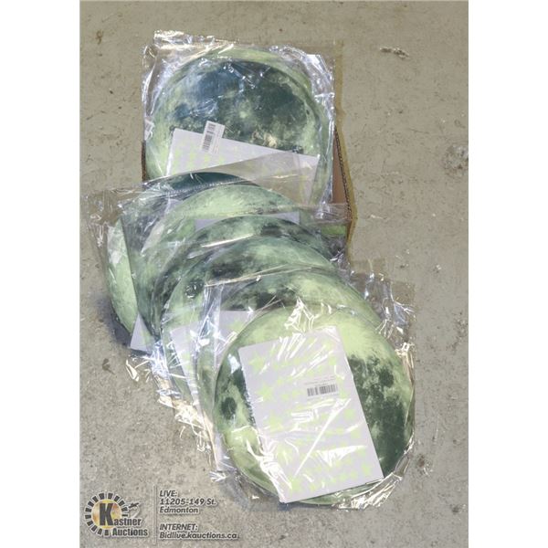 BOX WITH 9 PACKS OF GLOW IN THE DARK SPACE STICKER