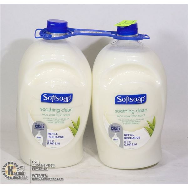 TWO BOTTLES OF SOFT SOAP SOOTHING CLEAN ALOE VERA