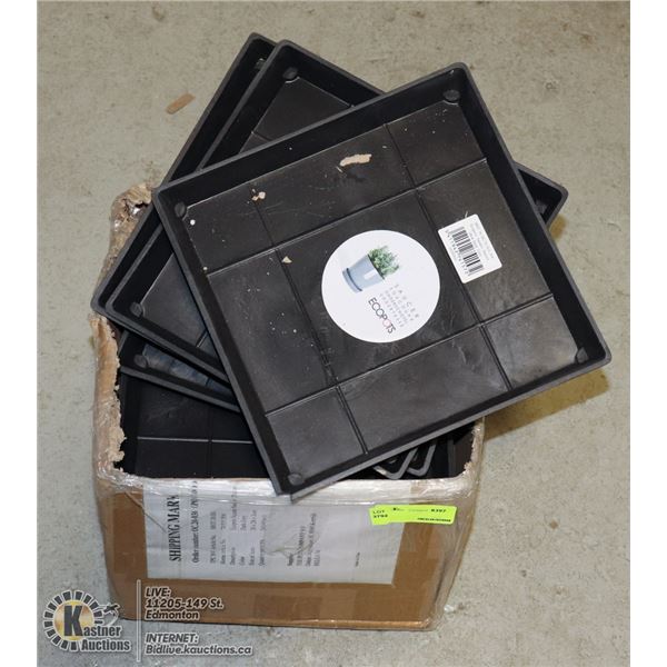 CASE OF ECOPOTS UNDER POT SAUCERS