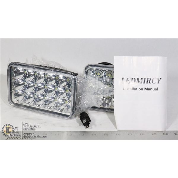 PAIR OF LED AUTO LIGHTS WITH INSTALL MANUAL