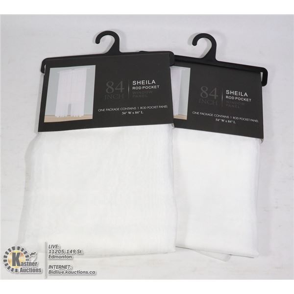 TWO 84"L X 54"W SHEILA ROD POCKET WINDOW PANELS