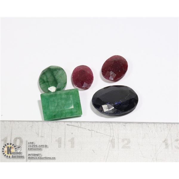 #108-RUBY/EMERALD/SAPPHIRE GEMSTONES 81.35ct
