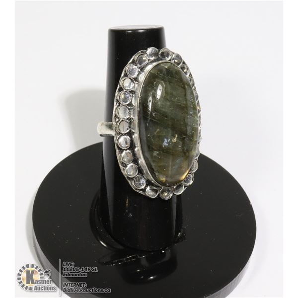 #136-FIRE LABRADORITE RING SIZE 5.75