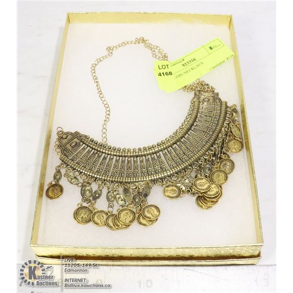 GOLD COIN THEME NECKLACE