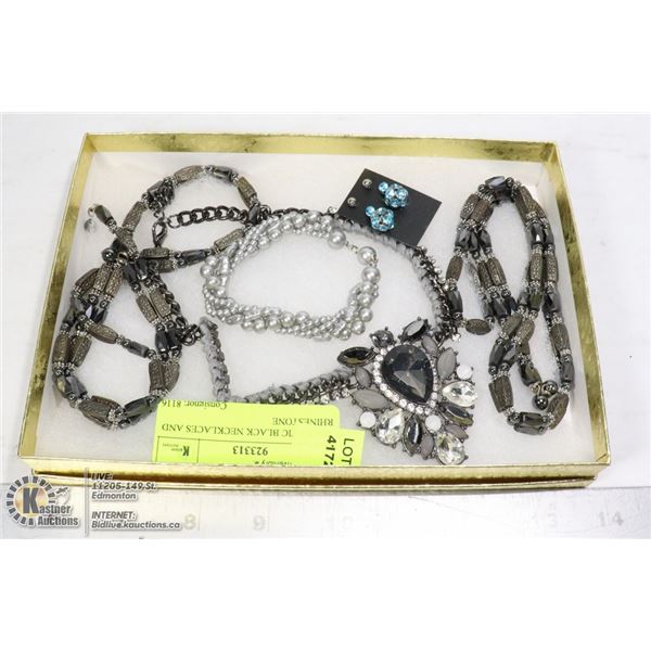 MAGNETIC BLACK NECKLACES AND RHINESTONE