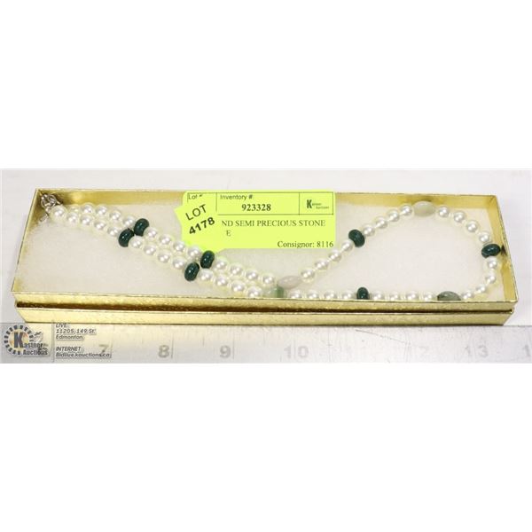 PEARL AND SEMI PRECIOUS STONE NECKLACE