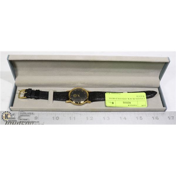 CANADA BLACK AND GOLD TONE MENS WATCH