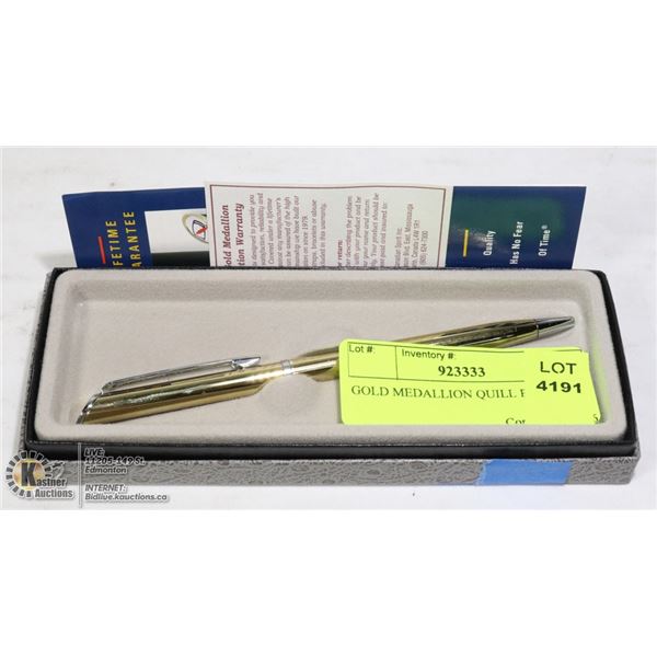 GOLD MEDALLION QUILL PEN