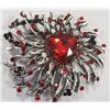 Image 1 : RED RHINESTONE STARBURST BROOCH