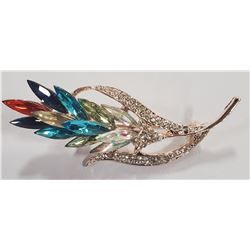 MARQUIS CUT RHINESTONE FLOWER BROOCH