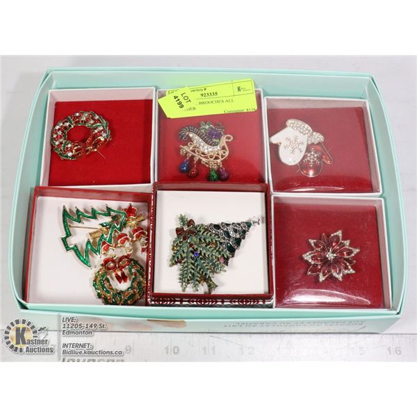 CHRISTMAS BROOCHES ALL TOGETHER