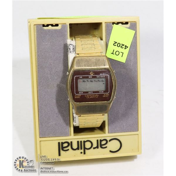 VINTAGE CARDINAL WATCH WITH ALARM
