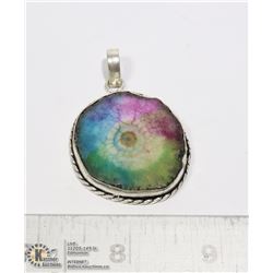 #35-RAINBOW SOLAR QUARTZ PENDANT