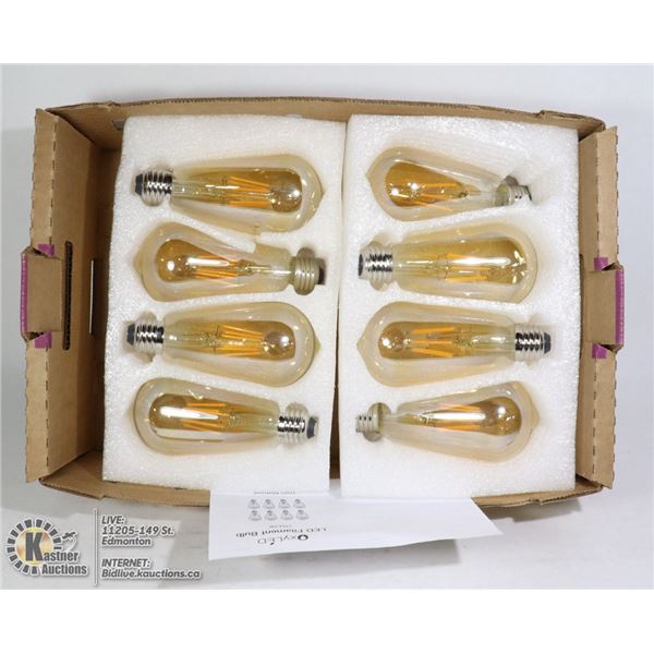 BOX OF 8 LED FILAMENT BULBS