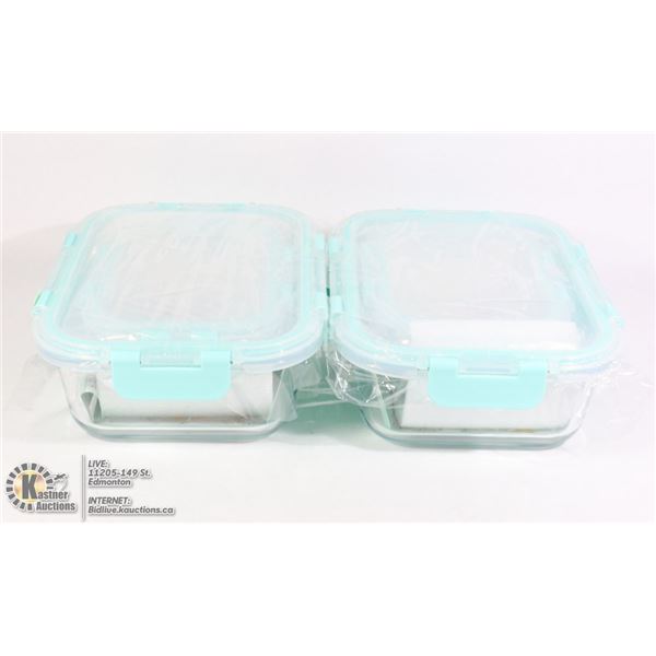 2 BOROSILICATE GLASS CONTAINER SETS
