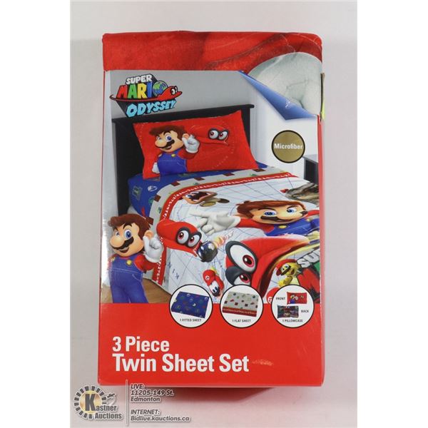SUPER MARIO ODYSSEY 3 PIECE TWIN SHEET SET