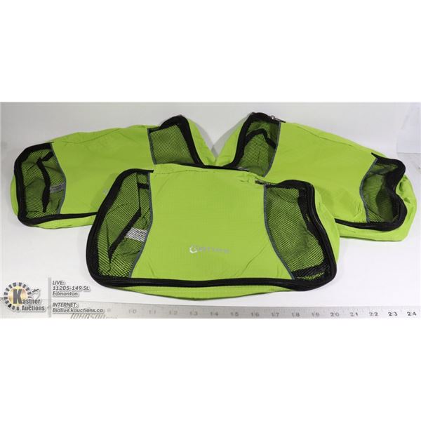 SET OF 3 GONEX PACKING CUBES ZIPPER POUCHES
