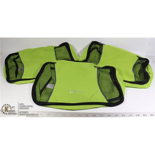 SET OF 3 GONEX PACKING CUBES ZIPPER POUCHES