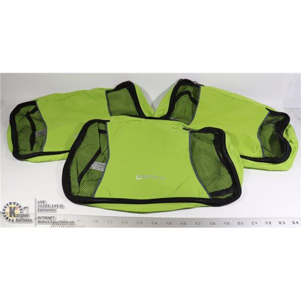 SET OF 3 GONEX PACKING CUBES ZIPPER POUCHES