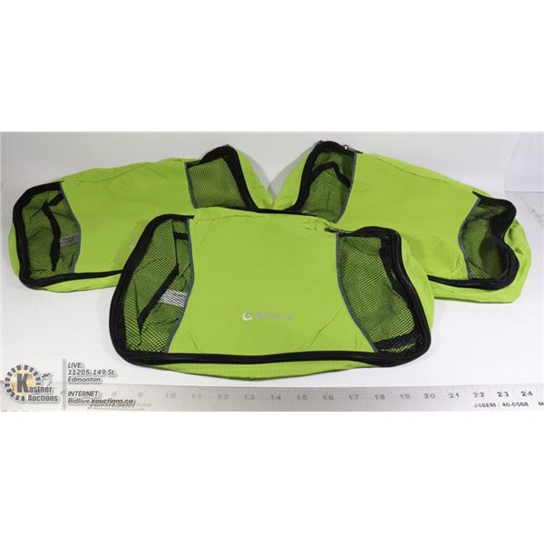 SET OF 3 GONEX PACKING CUBES ZIPPER POUCHES