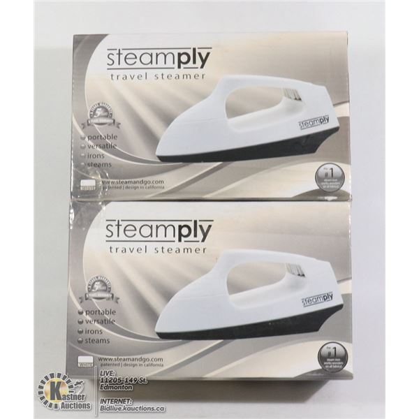 LOT OF 2 WHITE STEAMPLY  PORTABLE STEAMERS