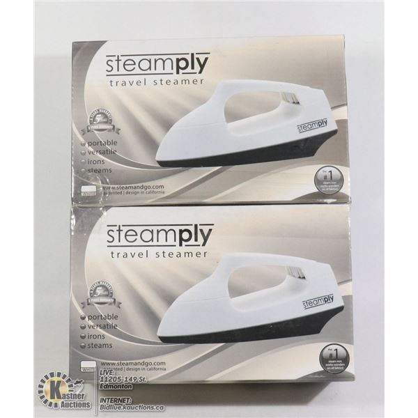 LOT OF 2 WHITE STEAMPLY  PORTABLE STEAMERS