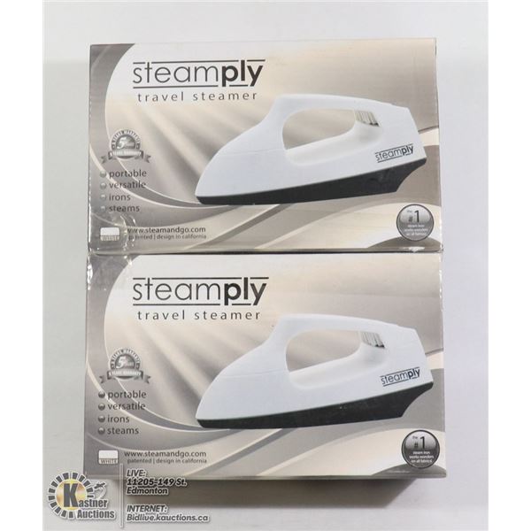 LOT OF 2 WHITE STEAMPLY  PORTABLE STEAMERS