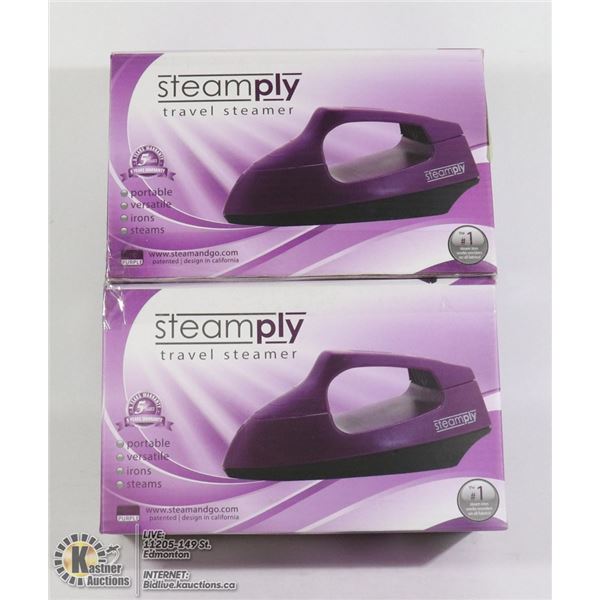 LOT OF 2 PURPLE STEAMPLY  PORTABLE STEAMERS
