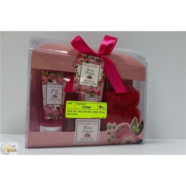 NEW 3PC OPALINE SPA  ROSE PETAL BATH SET