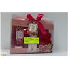 Image 1 : NEW 3PC OPALINE SPA  ROSE PETAL BATH SET