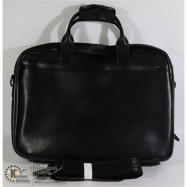 BLACK LEATHER LAPTOP BAG