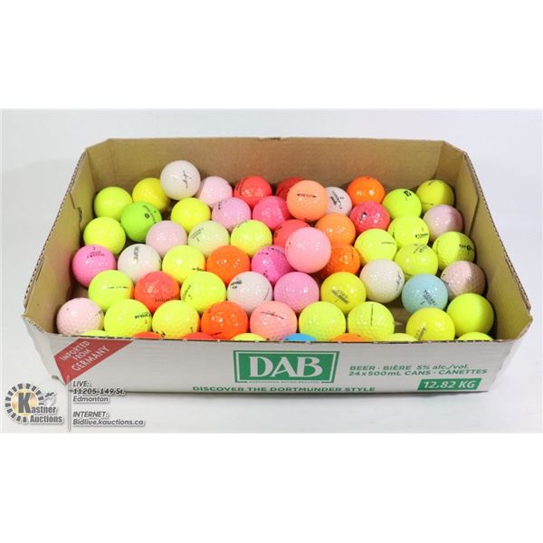 5 DOZEN ASST COLORED RECLAIMED GOLF BALLS