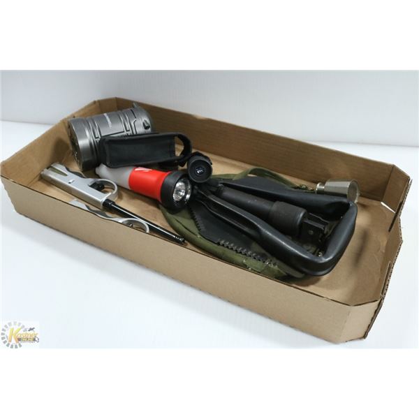 FLAT OF CAMPING/SURVIVAL ACCESSORIES