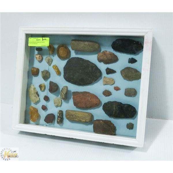 SHADOW BOX DISPLAY WITH COLLECTION OF